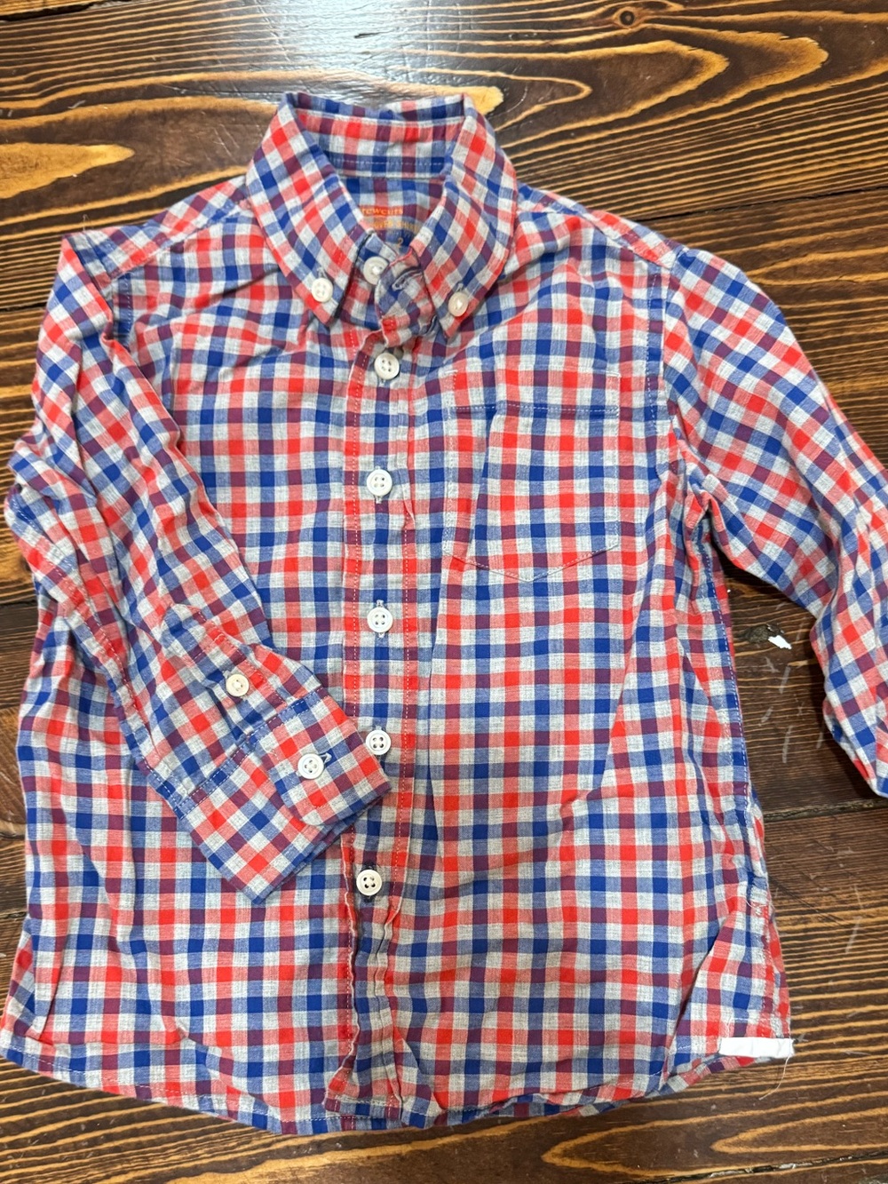 Crewcuts Classic Red & Blue & Grey Plaid Button-Down Shirt for Kids